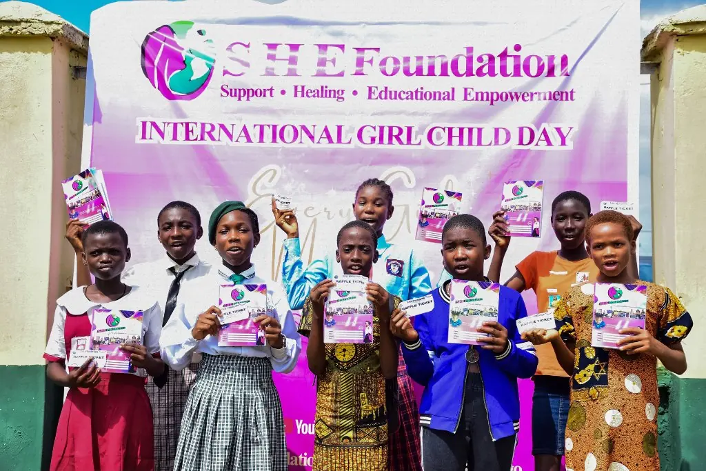 Girls receiving educational support